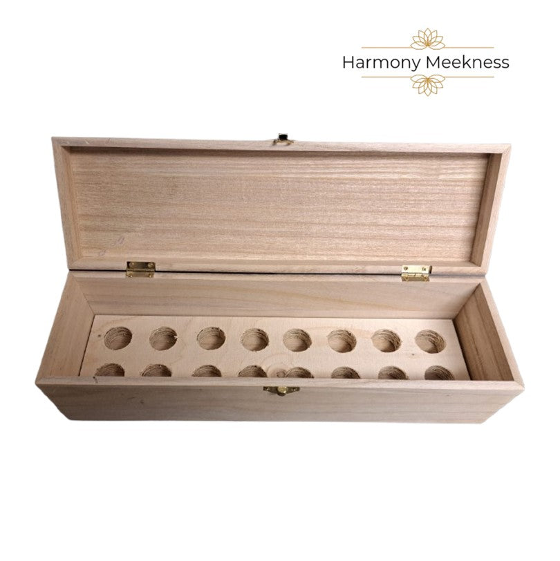 Puur en praktisch | Handgeschilderde opbergkist |  voor 16 oliën