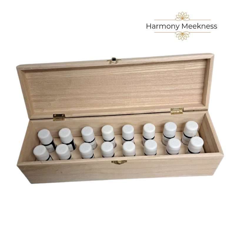 Puur en praktisch | Handgeschilderde opbergkist |  voor 16 oliën